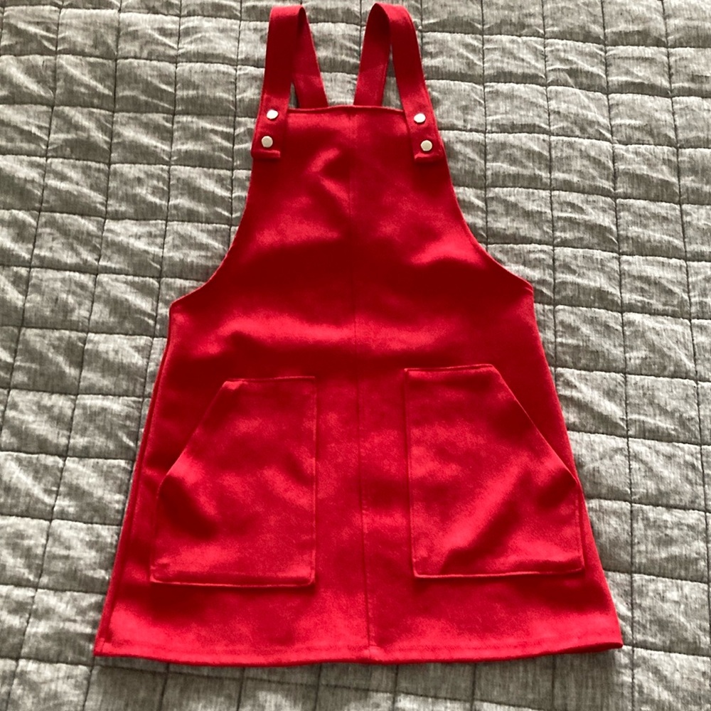 Red faux suede Forever 21 dress, size S